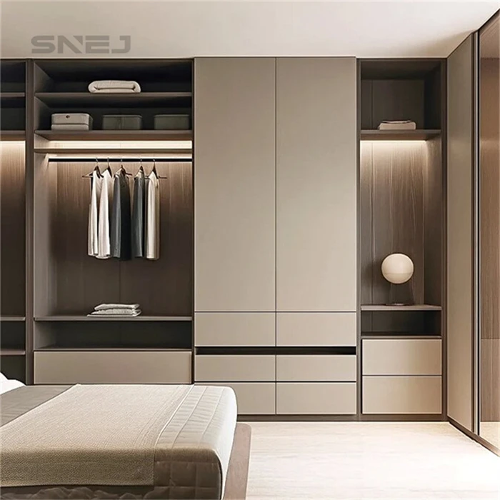 Modern Luxury Open Wood Closet