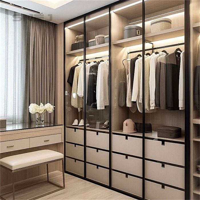 White Wooden Modern Open Closet